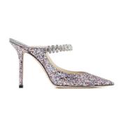 Jimmy Choo Glitter Stiletto Mules Crystal Strap Multicolor, Dam