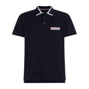 Tommy Hilfiger Logo Patched Polo Shirt Blue, Herr