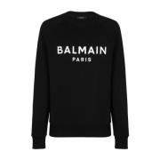 Balmain Svarta Sweatshirts Aw24 Herrmode Black, Herr