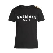 Balmain T-shirt med logotyp Black, Dam