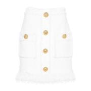 Balmain Vita Kjolar för Kvinnor Aw24 White, Dam