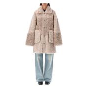 Urbancode Vändbar Shearling Peacot Ytterkläder Beige, Dam