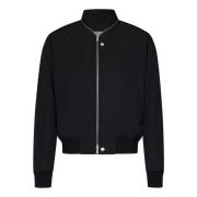 Jil Sander Svart ull gabardin bomberjacka Black, Herr