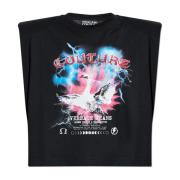 Versace Jeans Couture T-shirt med tryck Black, Dam