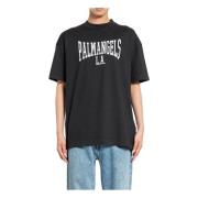 Palm Angels Klassisk College Tee Svart Off White Black, Herr