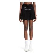 Palm Angels Monogram Veckad Kjol Svart Off White Black, Dam