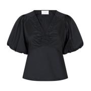 Neo Noir Irina Poplin Blus Svart Black, Dam