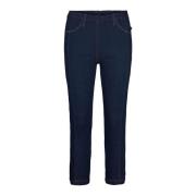 LauRie Ren Regular Crop Denim Byxor Blue, Dam