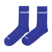 Usual Logo Strumpor Royal Blue Blue, Herr