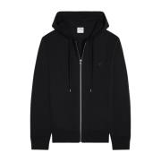 Courrèges Svart Merinoull Dragkedja Hoodie Black, Herr