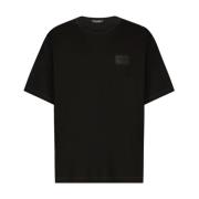 Dolce & Gabbana Svart Bomull Logo T-shirts Polos Black, Herr