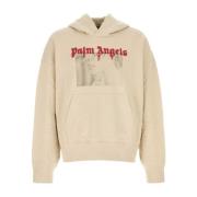 Palm Angels Oversize Sand Bomulls Sweatshirt Beige, Herr