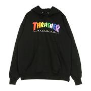 Thrasher Regnbåge Mag Svart Hoodie Herr Black, Unisex