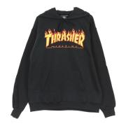 Thrasher Flame Hood Sweatshirt Svart/Gul Black, Unisex