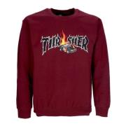 Thrasher Maroon Crewneck Sweatshirt med Anpassad Tryck Brown, Unisex