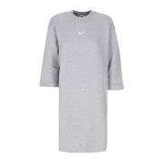 Nike Klänning i fleece, oversized ärmar, Phoenix Gray, Dam