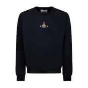 Vivienne Westwood Navy Orb Logo Sweatshirt Bomull Jersey Blue, Herr