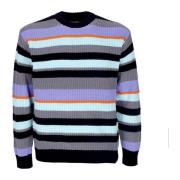 Obey Randig Crew Sweater Pewter Multi Multicolor, Herr