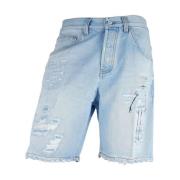 Don The Fuller Slitna denim shorts med knappstängning Blue, Herr