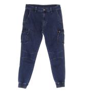 Dolly Noire Cargo Denim Jeans med Fickor Blue, Herr