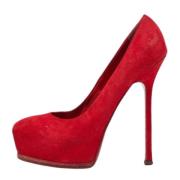 Yves Saint Laurent Vintage Pre-owned Mocka klackskor Red, Dam