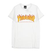 Thrasher Flame Tee Herr T-shirt Vit/gul White, Herr