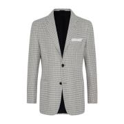 Kiton Kashmir Houndstooth Jacka Gray, Herr