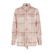 Kiton Geometriskt Mönstrad Sidenskjorta Pink, Dam