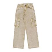 Guess Cargo Byxor med Fickor och Logo Beige, Dam