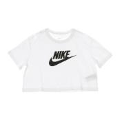 Nike Crop Icon Tee Kort T-shirt Vit/svart White, Dam