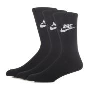 Nike Vardagliga Crew Socks Svart/Vit Black, Unisex