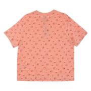 Nike Sporty Boyfriend Tee med Allover-print Pink, Dam