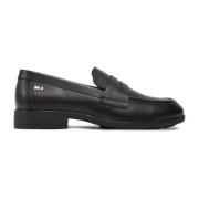 Tommy Hilfiger Svarta Läder Slip-On Loafers Black, Dam