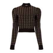 Nina Ricci Svart Houndstooth Jacquard Tröja Multicolor, Dam