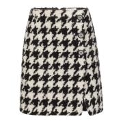 Nina Ricci Mini Houndstooth Kjol Black, Dam