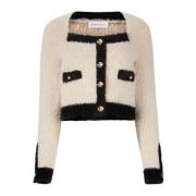 Nina Ricci Beige Tweed Square Neckline Cardigan Beige, Dam