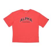 Alpha Industries Röd College Tee Kortärmad T-shirt Red, Herr