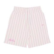 New Era Randig Tracksuit Shorts Off White Pink, Herr