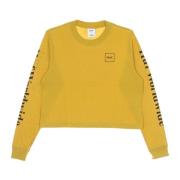 HUF Crop Långärmad T-shirt Guld Yellow, Dam