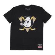 Mitchell & Ness Anaheim Ducks Logo Tee Svart Black, Herr