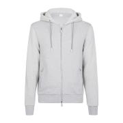 Eleventy Cashmere Hoodie Full Zip Jersey Gray, Herr