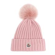 Moncler Ullmössa med tofs Pink, Dam