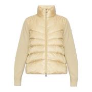 Moncler Cardigan med quiltad framsida Beige, Dam