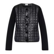 Moncler Cardigan med vadderad framsida Black, Dam