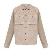 Moncler Kofta med mocka fram Beige, Herr