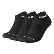 Jordan Svarta Ghost No-show Strumpor 3-Pack Black, Unisex