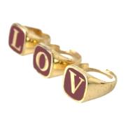 Dolce & Gabbana Guld Love Ring Set Yellow, Dam