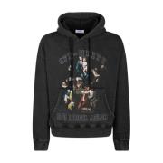 Off White Grafiskt Tryck Hoodie Black, Herr