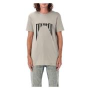 Rick Owens Level T-shirt Grafiskt Tryck Pärla/Svart Gray, Herr