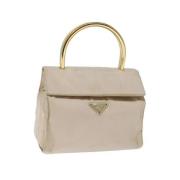 Prada Vintage Pre-owned Nylon handvskor Beige, Dam